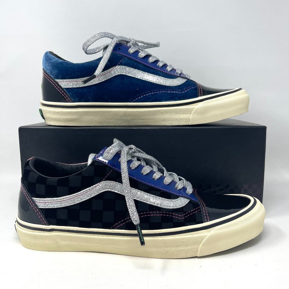 Vans Old Skool Low Top Sneakers in Blue, Black, Silver